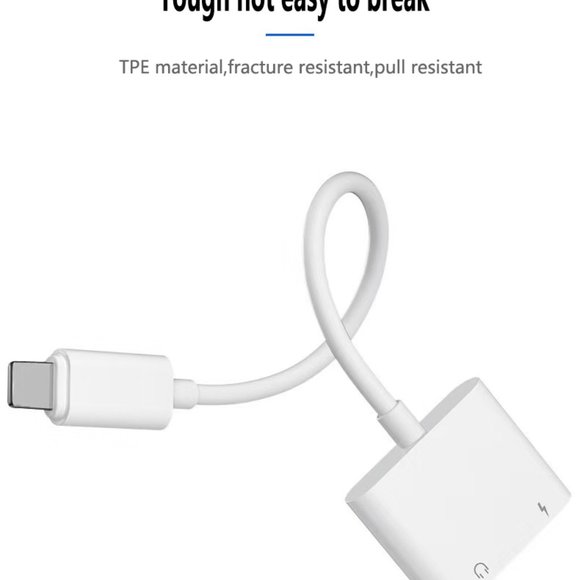 iPhone 2 in 1 Lightning to 3.5mm AUX Audio + Charger Splitter, Headphone Adapter - Picture 4 of 6